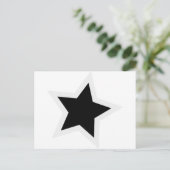 Black Star Bold White Kontur Postkarte (Stehend Vorderseite)