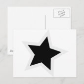 Black Star Bold White Kontur Postkarte (Vorne/Hinten)