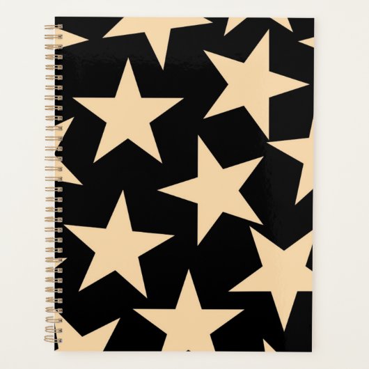 Black Star Celestial Elegantes kosmisches Programm Planer (Vorderseite)