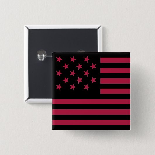Black Star-Spangled Banner America Flag Button (Vorne & Hinten)