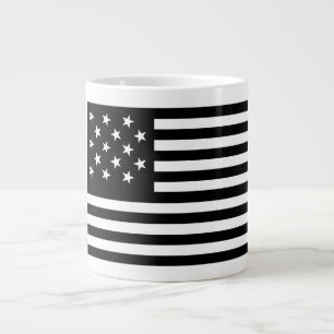 Black Star-Spangled Banner America Flag Jumbo-Tasse