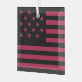 Black Star-Spangled Banner America Flag Ornament Aus Glas (Vorderseite links)