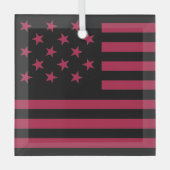 Black Star-Spangled Banner America Flag Ornament Aus Glas (Vorderseite)
