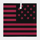Black Star-Spangled Banner America Flag Ornament Aus Glas (Rückseite)