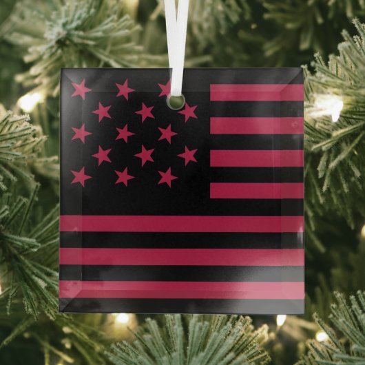 Black Star-Spangled Banner America Flag Ornament Aus Glas (Insitu)