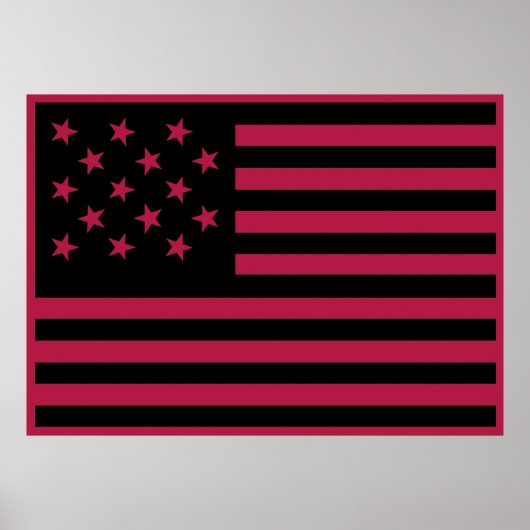 Black Star-Spangled Banner America Flag Poster (Vorne)