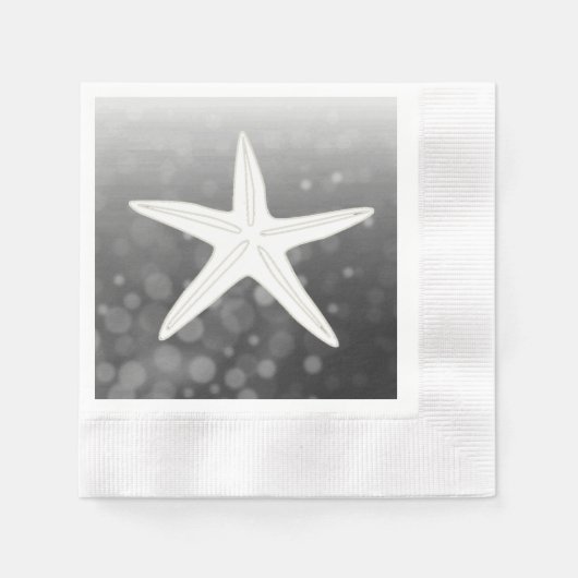 Black Starfish Beach Hochzeit Napkins Serviette (Vorderseite)