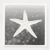 Black Starfish Beach Hochzeit Napkins Serviette (Vorderseite)