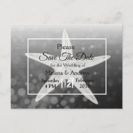 Black Starfish Beach Themed Wedding Save the Date Ankündigungspostkarte