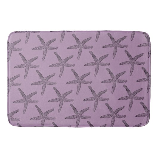 Black Starfish Rosy Lila Small Bath Matts Badematte (Vorderseite)