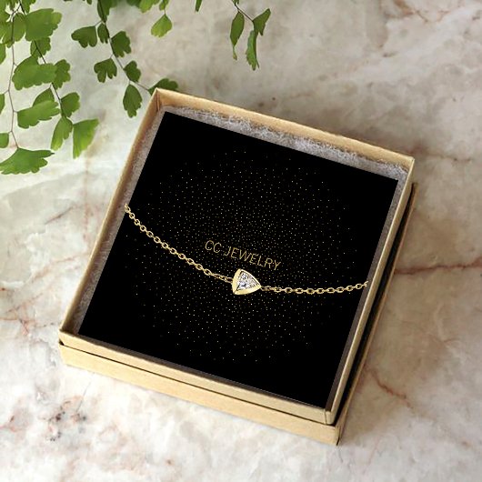 Black Starnight Jewerly Bracelet Display Quadratische Visitenkarte