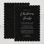 Black Starry Christmas Party Einladung (Vorne/Hinten)