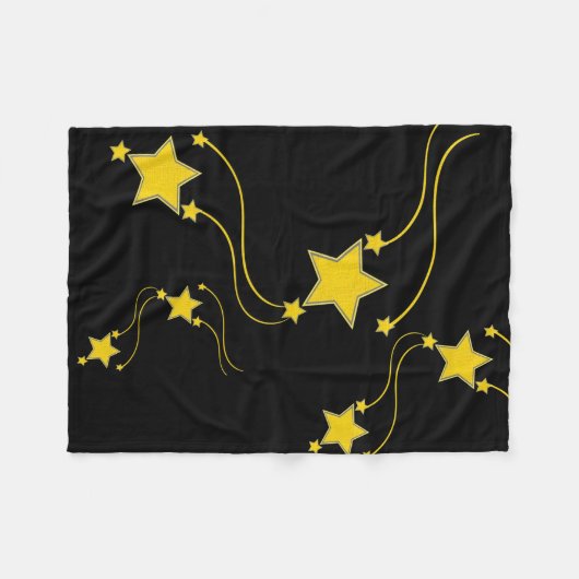 Black Stars Blanket Fleecedecke (Vorderseite (Horizontal))