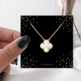 Black Stars Jewerly Necklace Display Quadratische Visitenkarte