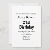 Black Stars mit Message Birthday Party Einladung (Rückseite)