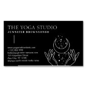 Black Stars Moon on Hands Spirituell Magnetische Visitenkarte (Vorderseite)