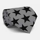 Black Stars Muster Krawatte (Gerollt)