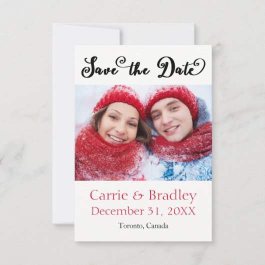 Black Starstruck Confetti - Save the Date 3x5 (Vorderseite)