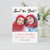 Black Starstruck Confetti - Save the Date 3x5 (Stehend Vorderseite)