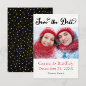 Black Starstruck Confetti - Save the Date 3x5 (Vorne/Hinten)