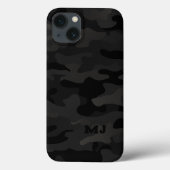 Black Stealth Camouflage mit Initialen Case-Mate iPhone Hülle (Rückseite)