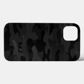 Black Stealth Camouflage mit Initialen Case-Mate iPhone Hülle (Rückseite (Horizontal))