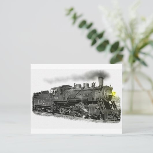 Black Steam Postkarte (Stehend Vorderseite)