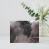 Black Steam Train Postkarte (Stehend Vorderseite)