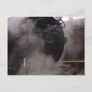 Black Steam Train Postkarte