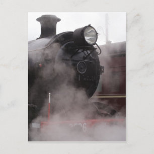 Black Steam Train Postkarte