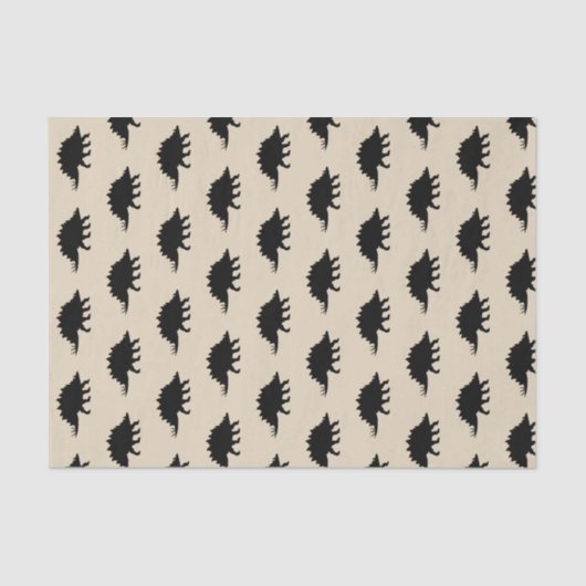 Black Stegosaurus Dinosaurier Print Seidenpapier (Vorderseite)