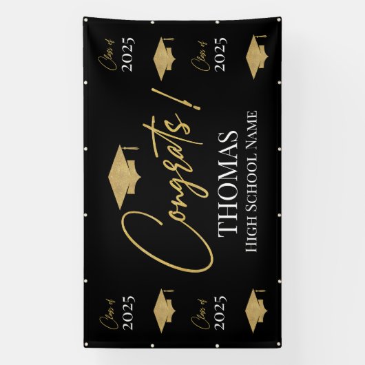 Black Step and repeat Graduation Backdrop banner (Vertikal)