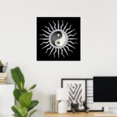 Black Sternexplosion Yin Yang Poster (Heimbüro)