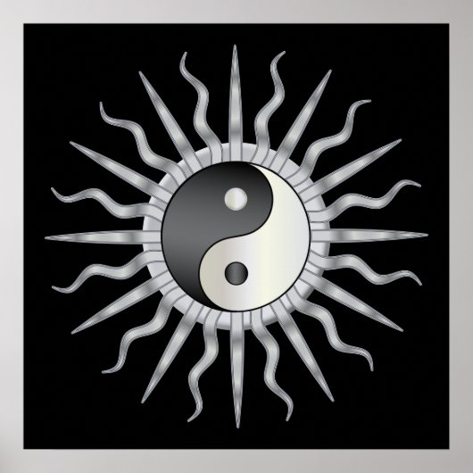 Black Sternexplosion Yin Yang Poster (Vorne)
