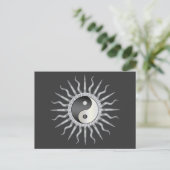 Black Sternexplosion Yin Yang Postkarte (Stehend Vorderseite)