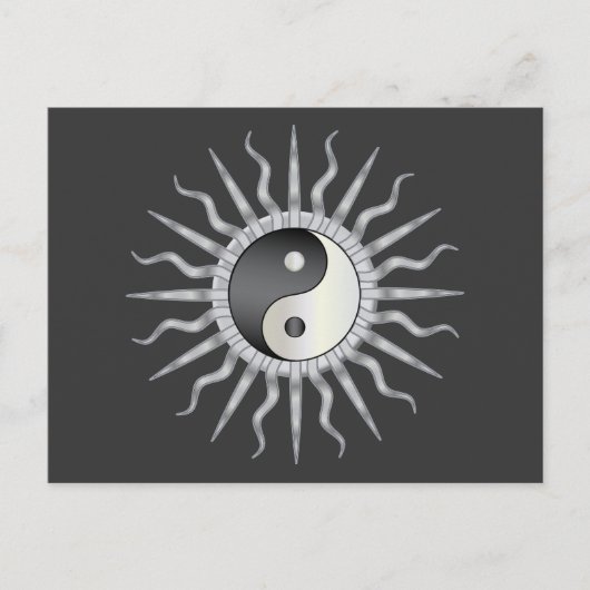 Black Sternexplosion Yin Yang Postkarte (Vorderseite)
