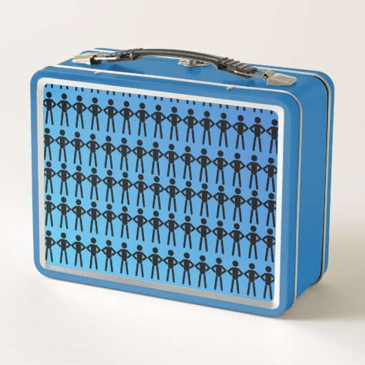 Black Stick Men Metal Lunch Box (Rückseite)