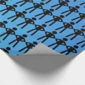 Black Stick Men Wrapper Geschenkpapier (Ecke)