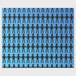 Black Stick Men Wrapper Geschenkpapier