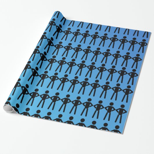 Black Stick Men Wrapper Geschenkpapier (Ungerollt)