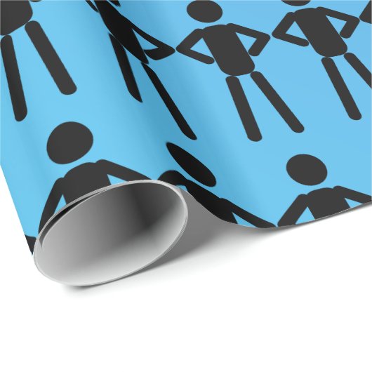 Black Stick Men Wrapper Geschenkpapier (Rolleneckpunkt)