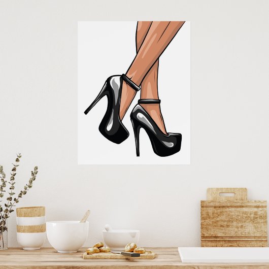 Black Stiletto Heelse und Legs Poster (Küche)