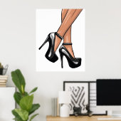 Black Stiletto Heelse und Legs Poster (Heimbüro)