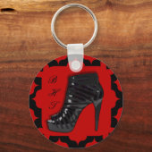 Black Stiletto on Red Schlüsselanhänger (Vorderseite)