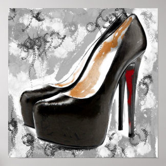 Black Stiletto Red Bottom Heelse Poster