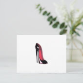 Black Stiletto Shoe Postkarte (Stehend Vorderseite)