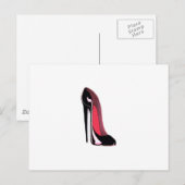 Black Stiletto Shoe Postkarte (Vorne/Hinten)
