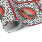 Black Stiletto Shoe Zebra Print Wrapping Paper Geschenkpapier (Rolleneckpunkt)