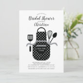 Black Stock the Kitchen Bridal Dusche Einladung (Stehend Vorderseite)