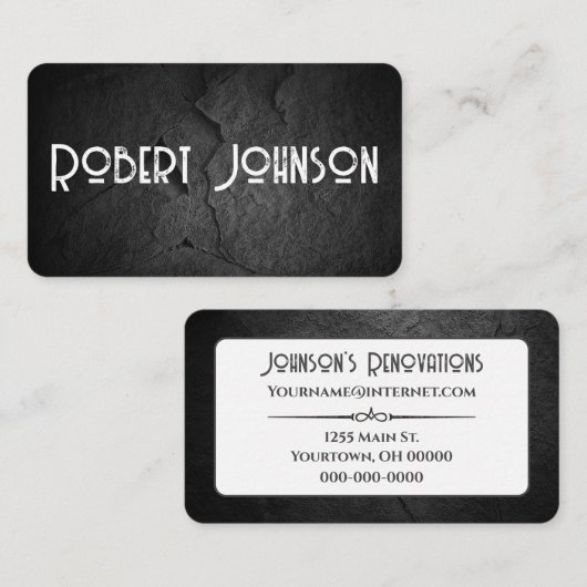 Black Stone Business Card Visitenkarte (Vorne/Hinten)